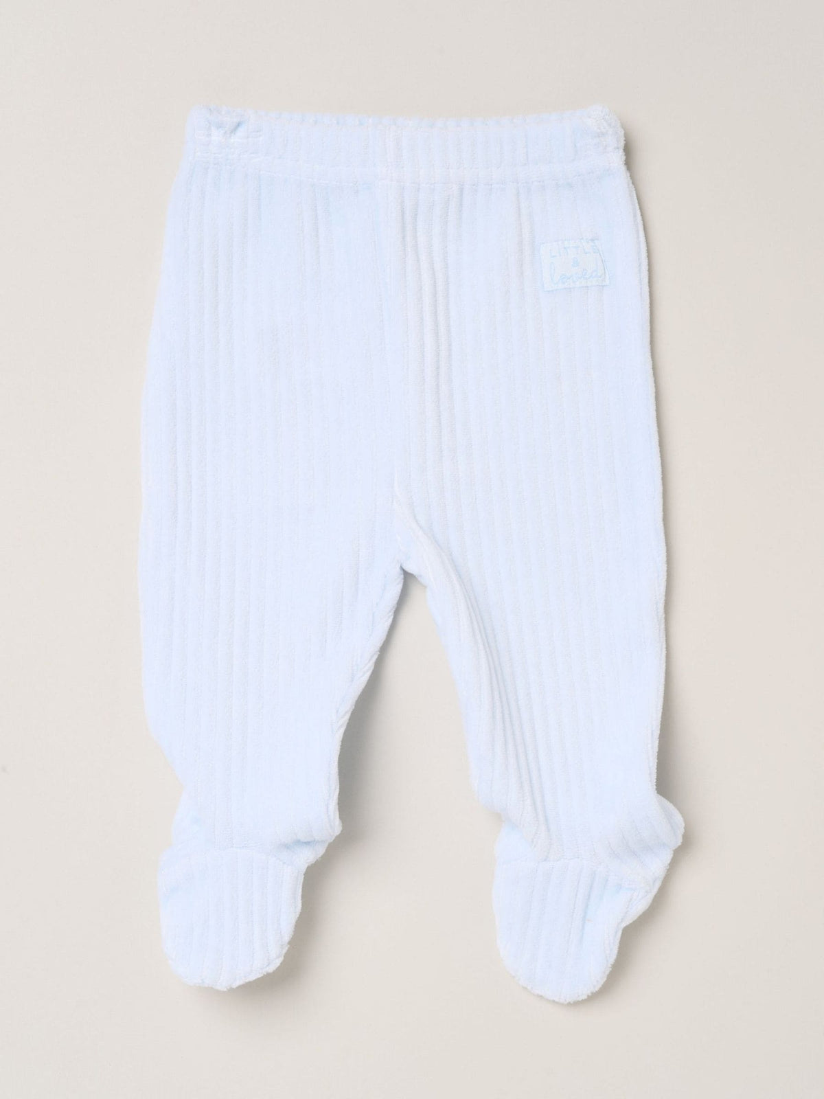 Rock-A-Bye Baby Boutique Blue Ribbed Velour Hoodie with Bear Ears and Footed Bottom Set - image 3