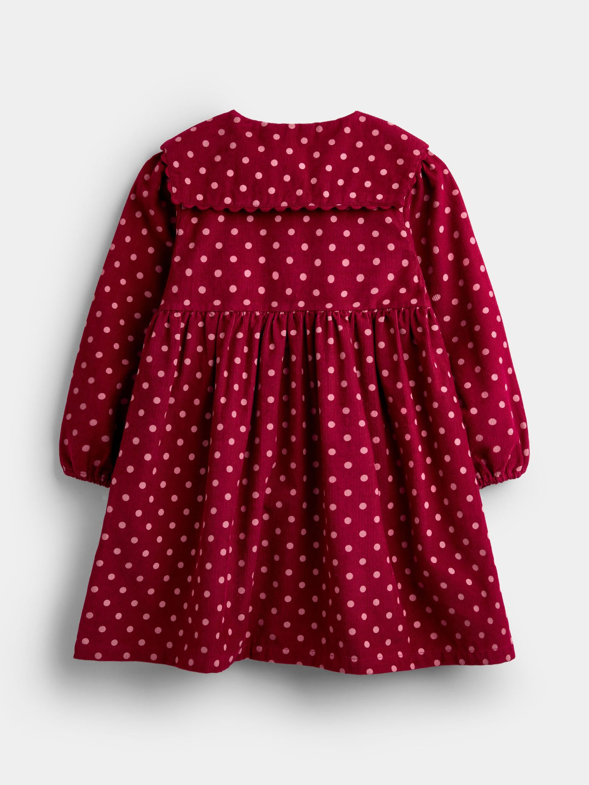 JoJo Maman Bébé Burgundy Red Polka Dot Scarf Collar Cord Dress - image 2