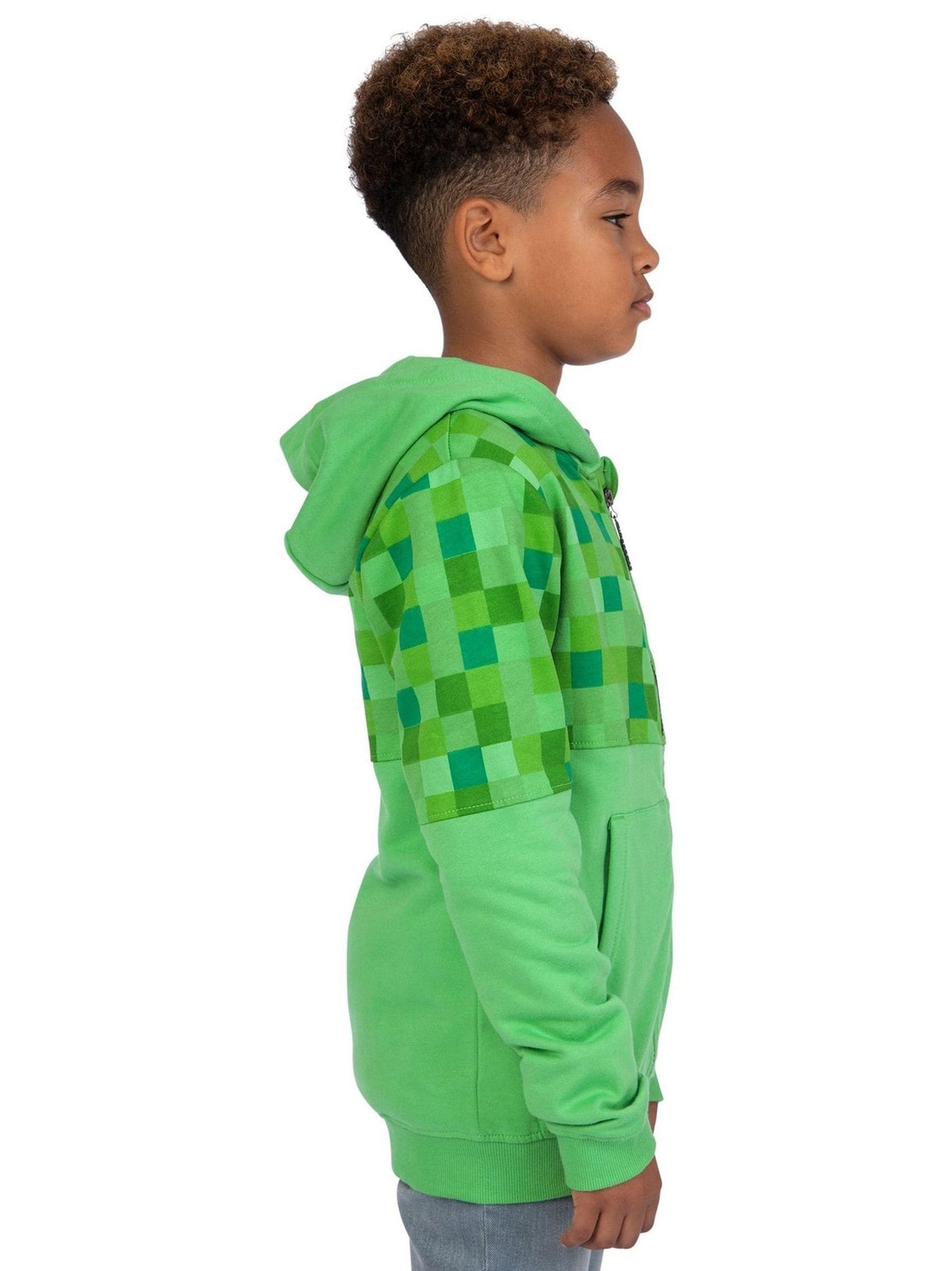 Dsiney Kidz - Character Green Minecraft Zip Up 100% Cotton Hoodie image 4