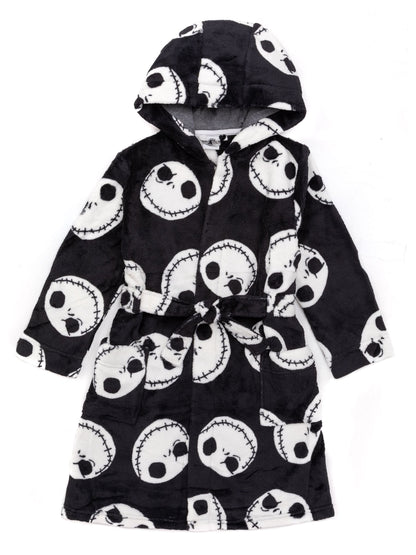 Dsiney Kidz - Vanilla Underground Black Nightmare Before Christmas Unisex Kids Fleece Dressing Gown Robe image 2