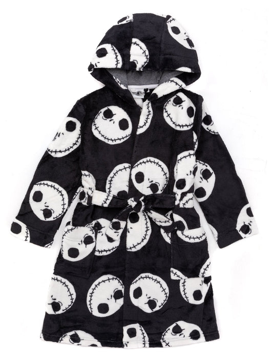 Dsiney Kidz - Vanilla Underground Black Nightmare Before Christmas Unisex Kids Fleece Dressing Gown Robe image 2
