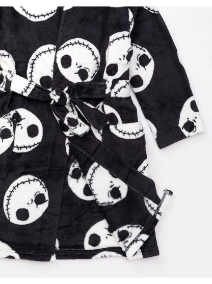 Dsiney Kidz - Vanilla Underground Black Nightmare Before Christmas Unisex Kids Fleece Dressing Gown Robe image 4
