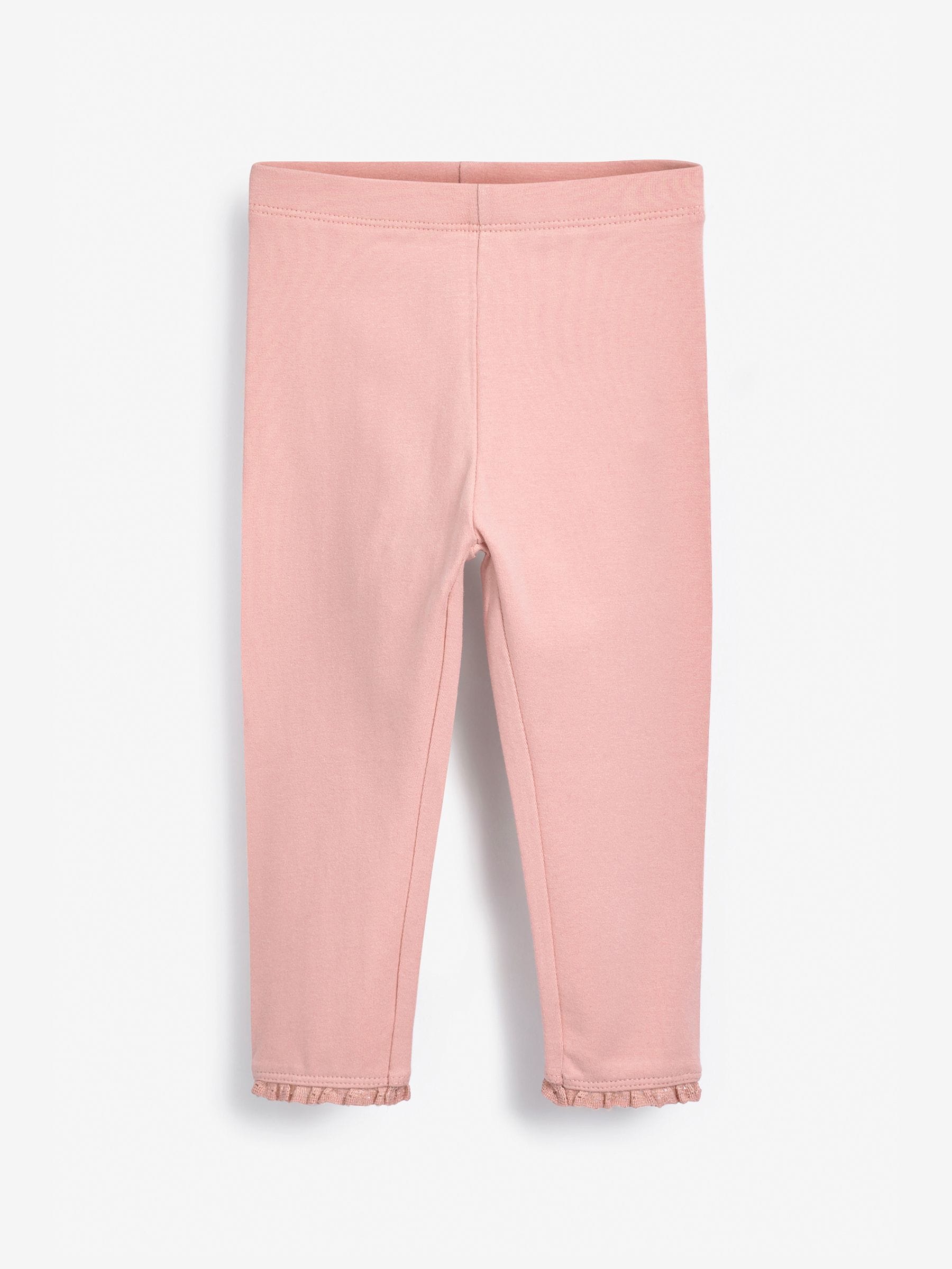 Pale Pink Lace Trim Leggings (3mths-7yrs) image 1