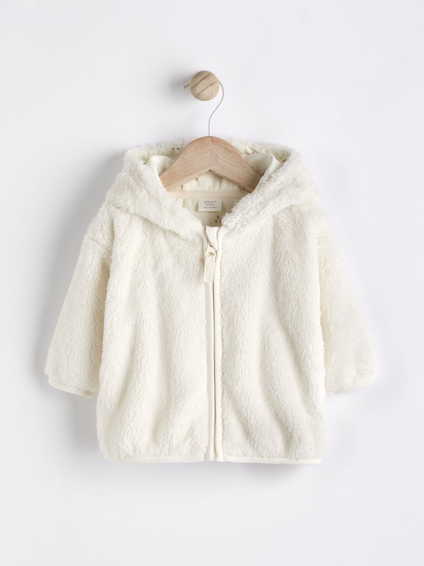Ecru Fleece Baby Hooded Jacket (0mths-2yrs)