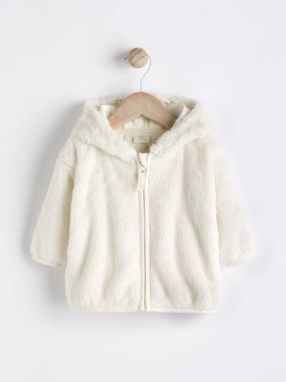 Ecru Fleece Baby Hooded Jacket (0mths-2yrs)
