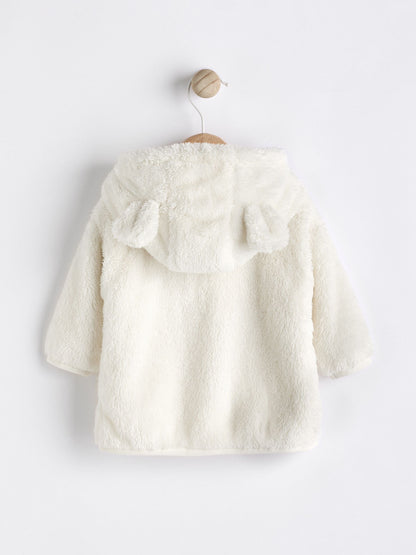 Ecru Fleece Baby Hooded Jacket (0mths-2yrs)