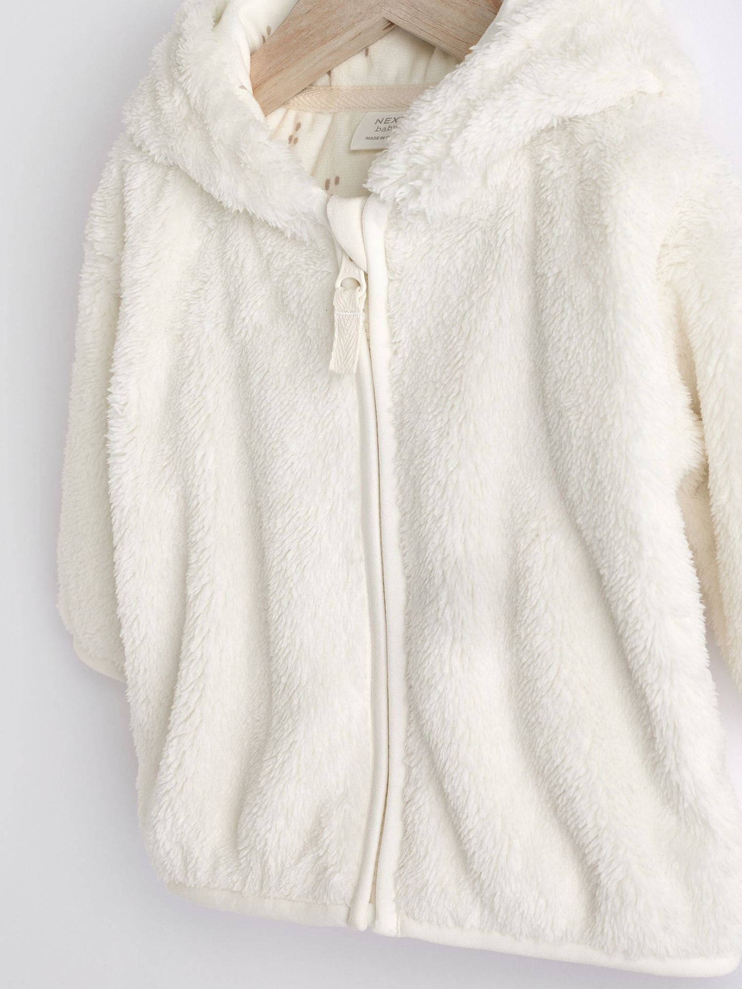 Ecru Fleece Baby Hooded Jacket (0mths-2yrs)