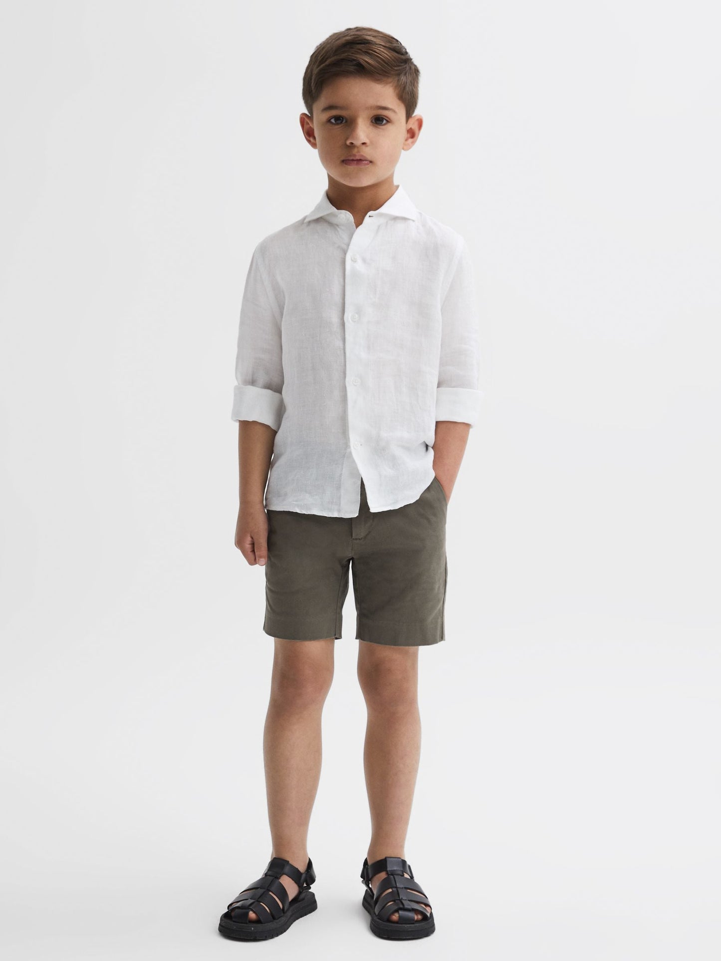 Dsiney Kidz - Reiss Khaki Wicket 9-13 yrs Casual Chino Shorts image 4