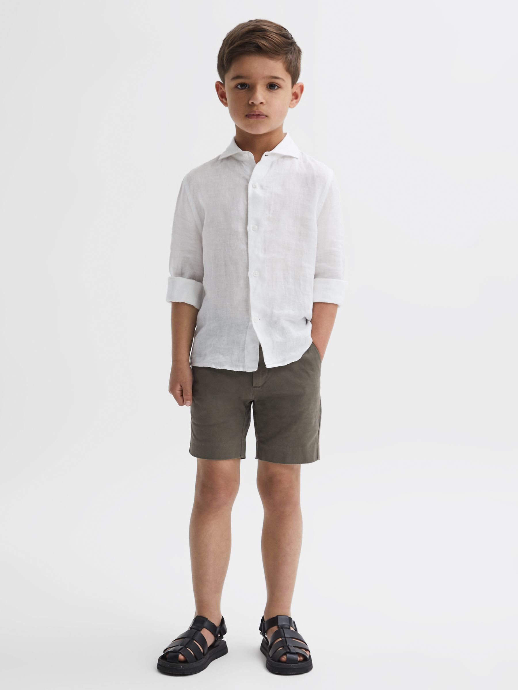 Dsiney Kidz - Reiss Khaki Wicket 9-13 yrs Casual Chino Shorts image 4