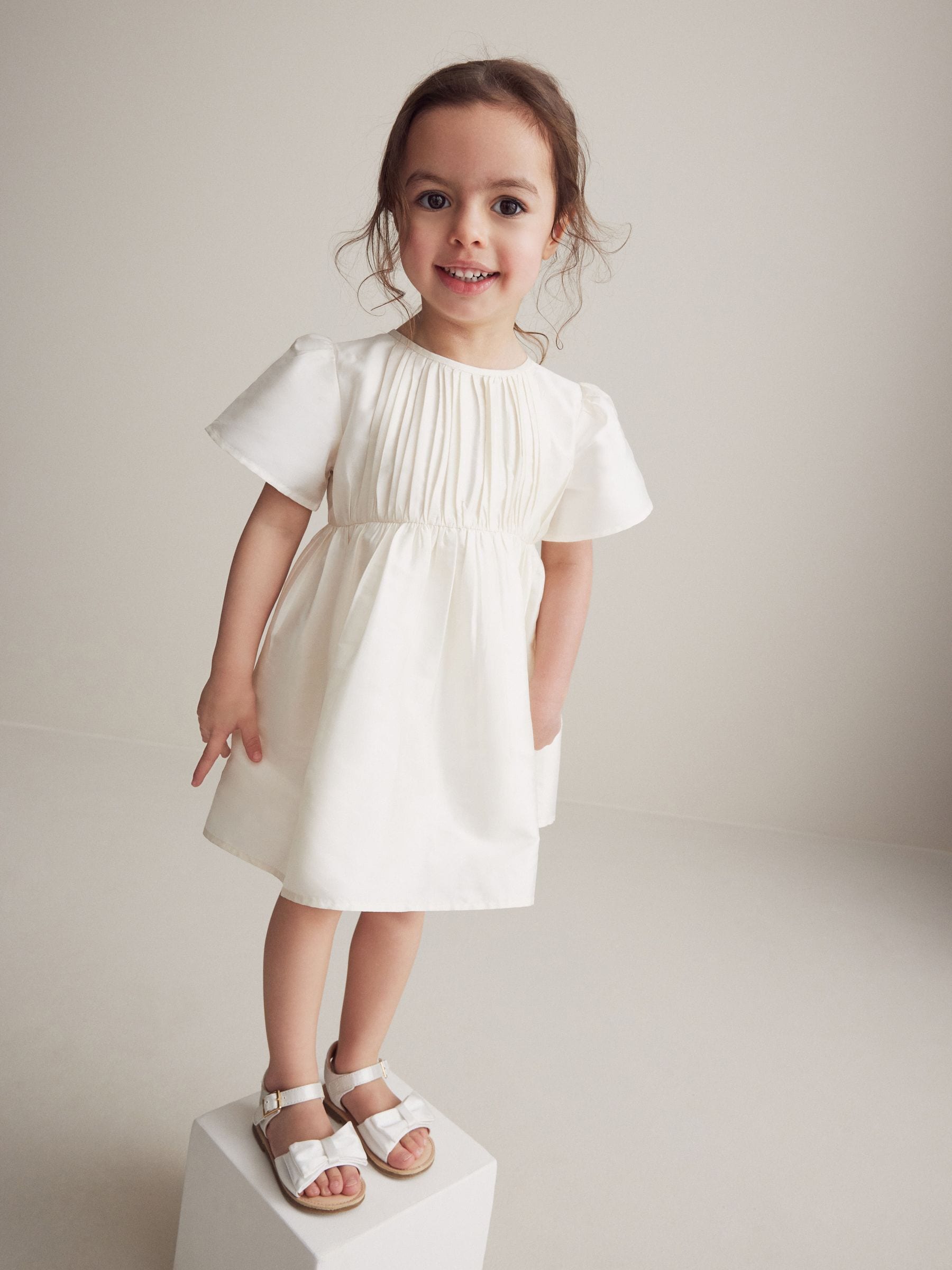 White Wide Fit (G) Bow Occasion Sandals image 3
