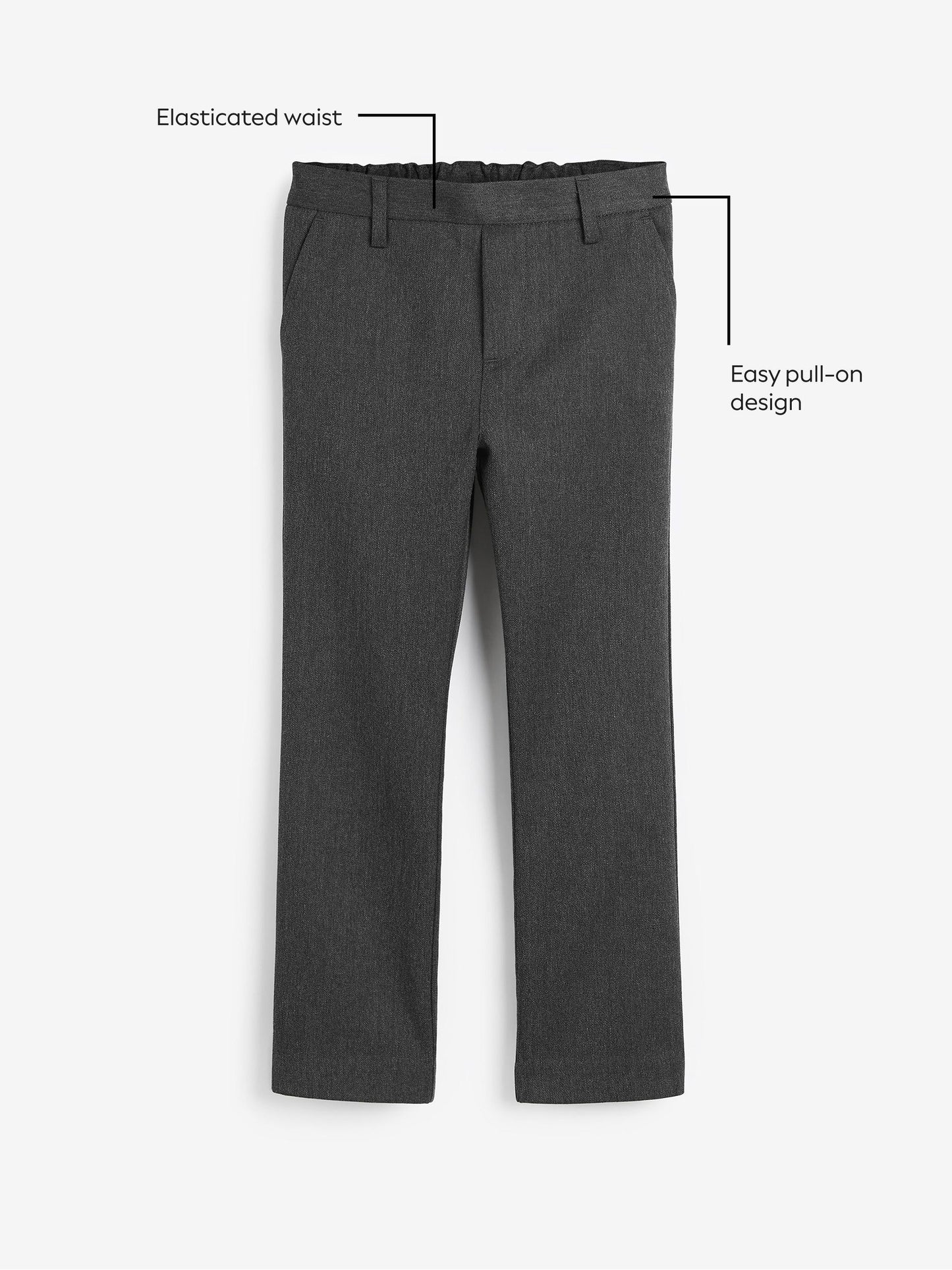 Dsiney Kidz - Grey School Pull On Waist Straight Trousers (3-17yrs) image 5