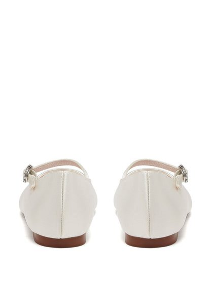 Rainbow Club Cream Kids Binx Satin Bridesmaid Shoes image 3
