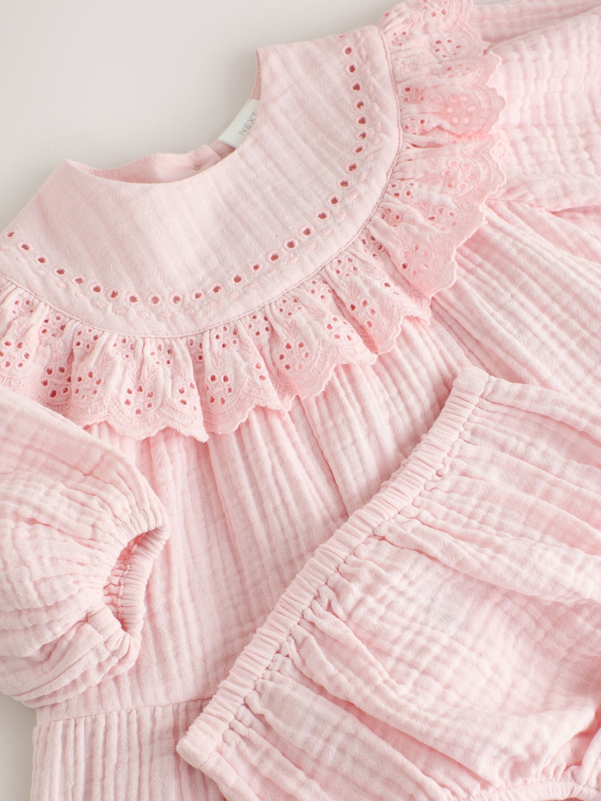 Pink Woven Dress and Knickers Set 2 Piece (0mths-2yrs) - image 4