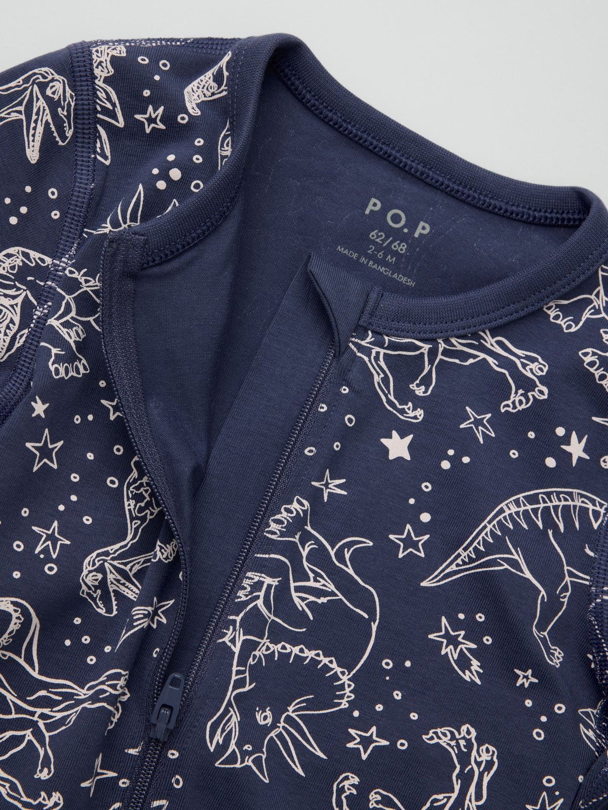 Polarn O. Pyret Blue Overall Dinosaurs Sleepsuit - image 2