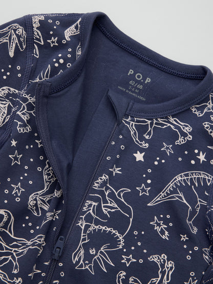 Polarn O. Pyret Blue Overall Dinosaurs Sleepsuit - image 2