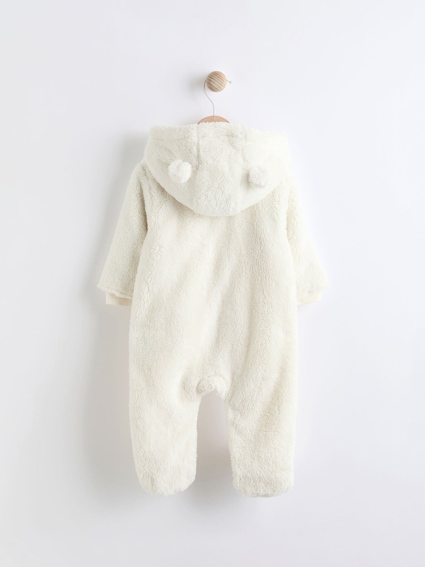 Ecru Baby Cosy Fleece Hooded All-In-One (0mths-2yrs)