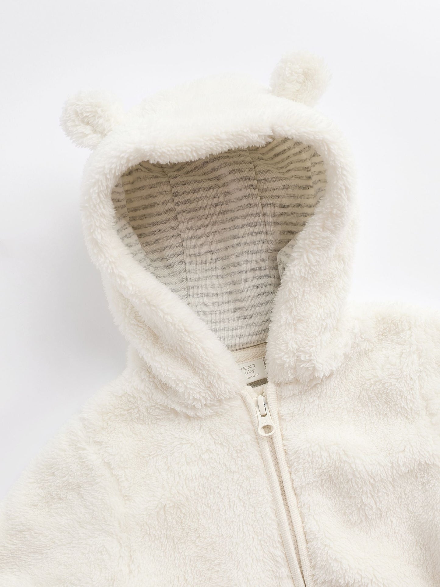 Ecru Baby Cosy Fleece Hooded All-In-One (0mths-2yrs)