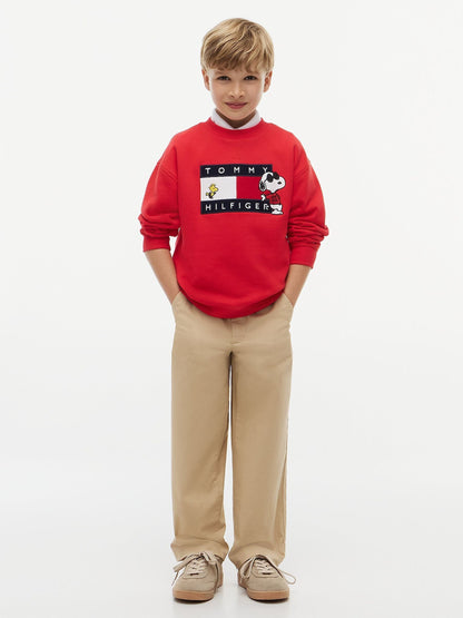 Dsiney Kidz - Tommy Hilfiger Red Peanuts® Flag Graphic Embroidery Jumper image 3