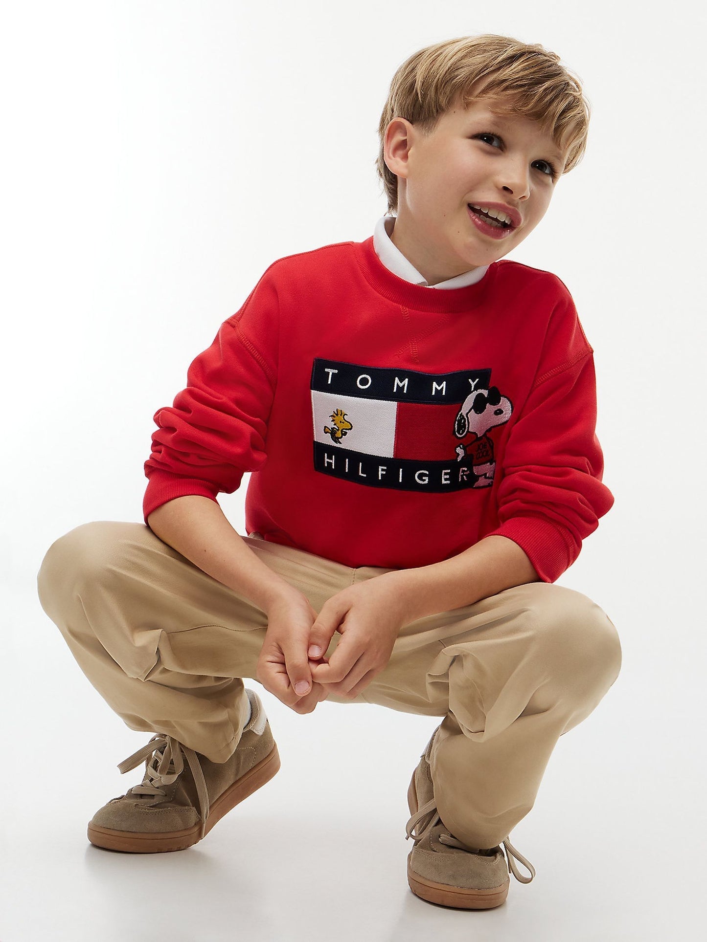 Dsiney Kidz - Tommy Hilfiger Red Peanuts® Flag Graphic Embroidery Jumper image 4
