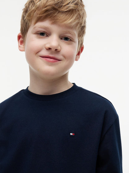 Dsiney Kidz - Tommy Hilfiger Blue Essential Flag Embroidery Long Sleeve T-Shirt image 4