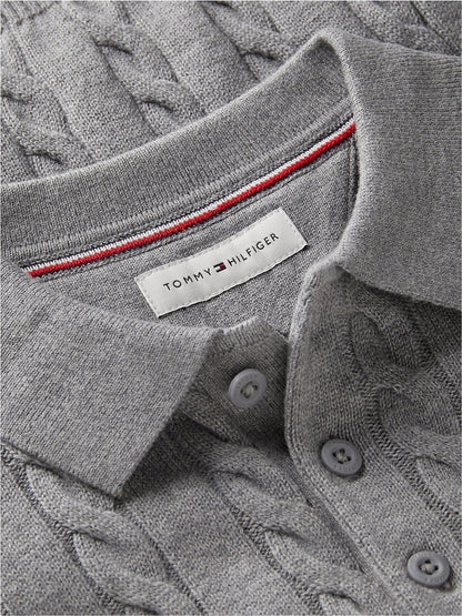 Dsiney Kidz - Tommy Hilfiger Grey Cable Knit Polo Jumper image 6