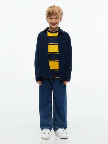 Dsiney Kidz - Tommy Hilfiger Blue Regular Fit Patch Pocket Corduroy Shirt image 4
