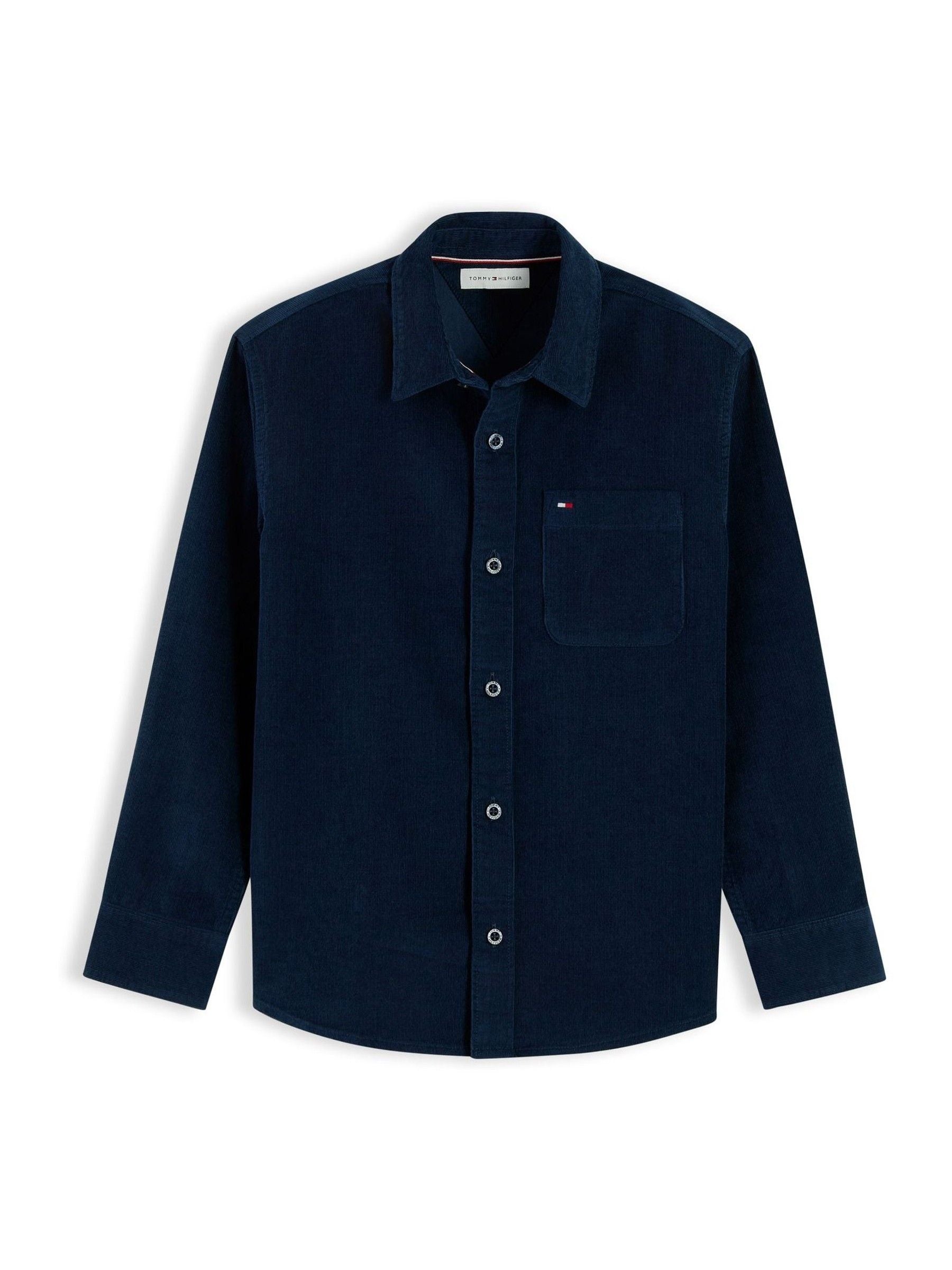 Dsiney Kidz - Tommy Hilfiger Blue Regular Fit Patch Pocket Corduroy Shirt image 5