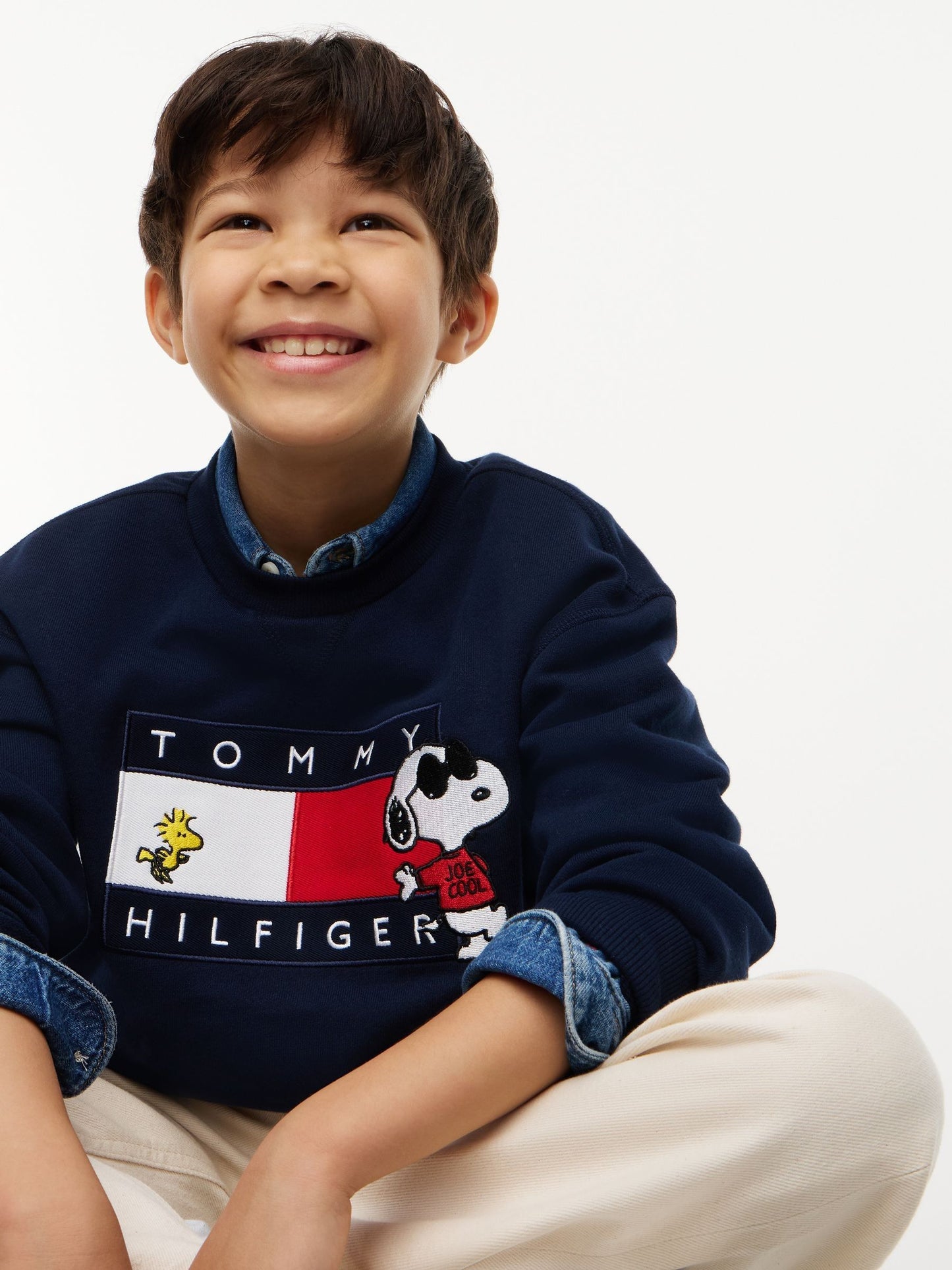 Dsiney Kidz - Tommy Hilfiger Blue Peanuts® Flag Graphic Embroidery Jumper image 2