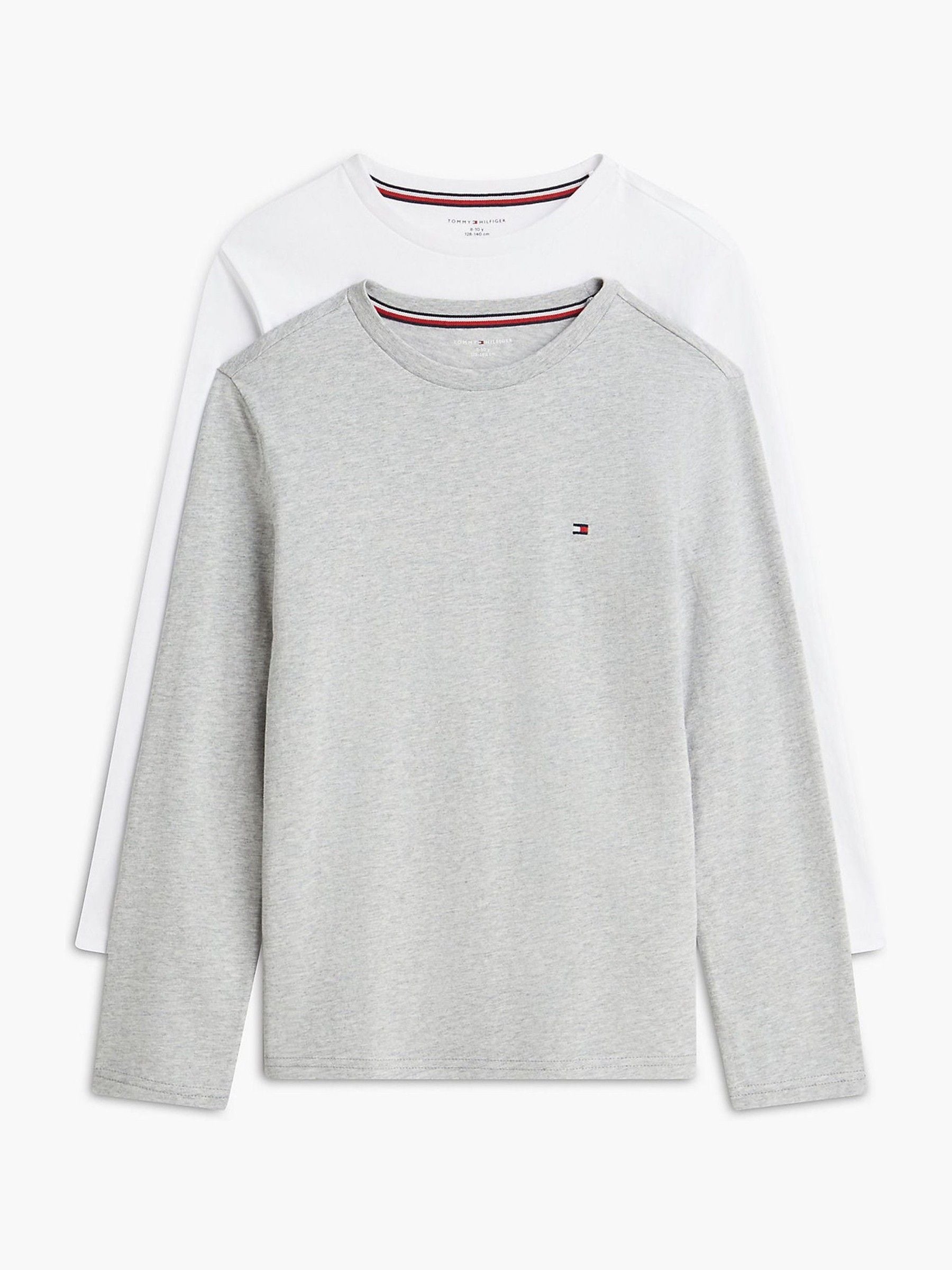 Dsiney Kidz - Tommy Hilfiger Grey Signature Jersey Long Sleeve Lounge T-Shirts 2-Pack image 1