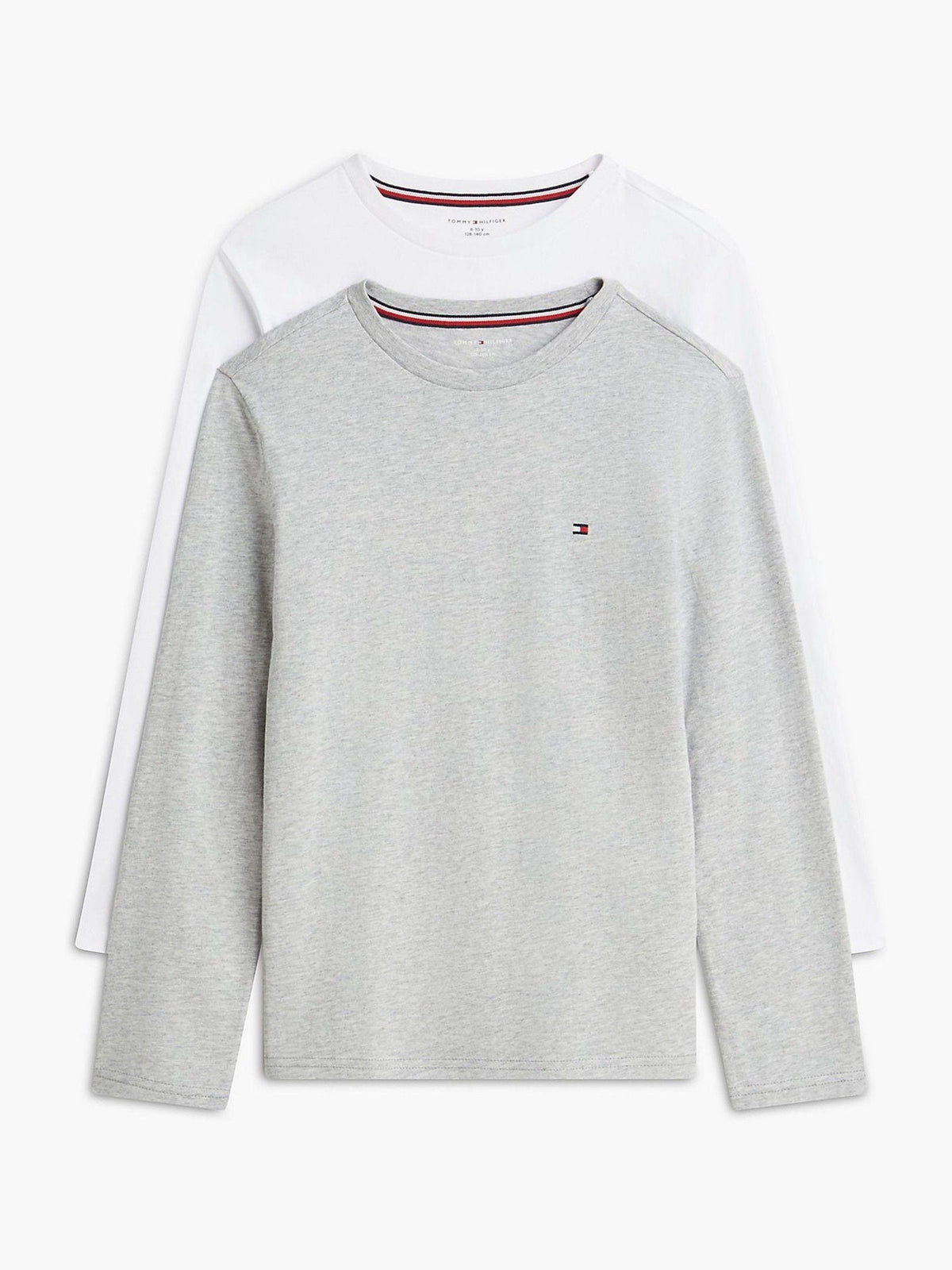Dsiney Kidz - Tommy Hilfiger Grey Signature Jersey Long Sleeve Lounge T-Shirts 2-Pack image 1