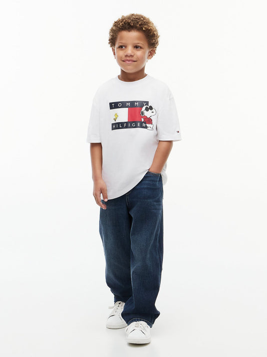 Dsiney Kidz - Tommy Hilfiger White Peanuts® Flag Graphic Jersey T-Shirt image 2