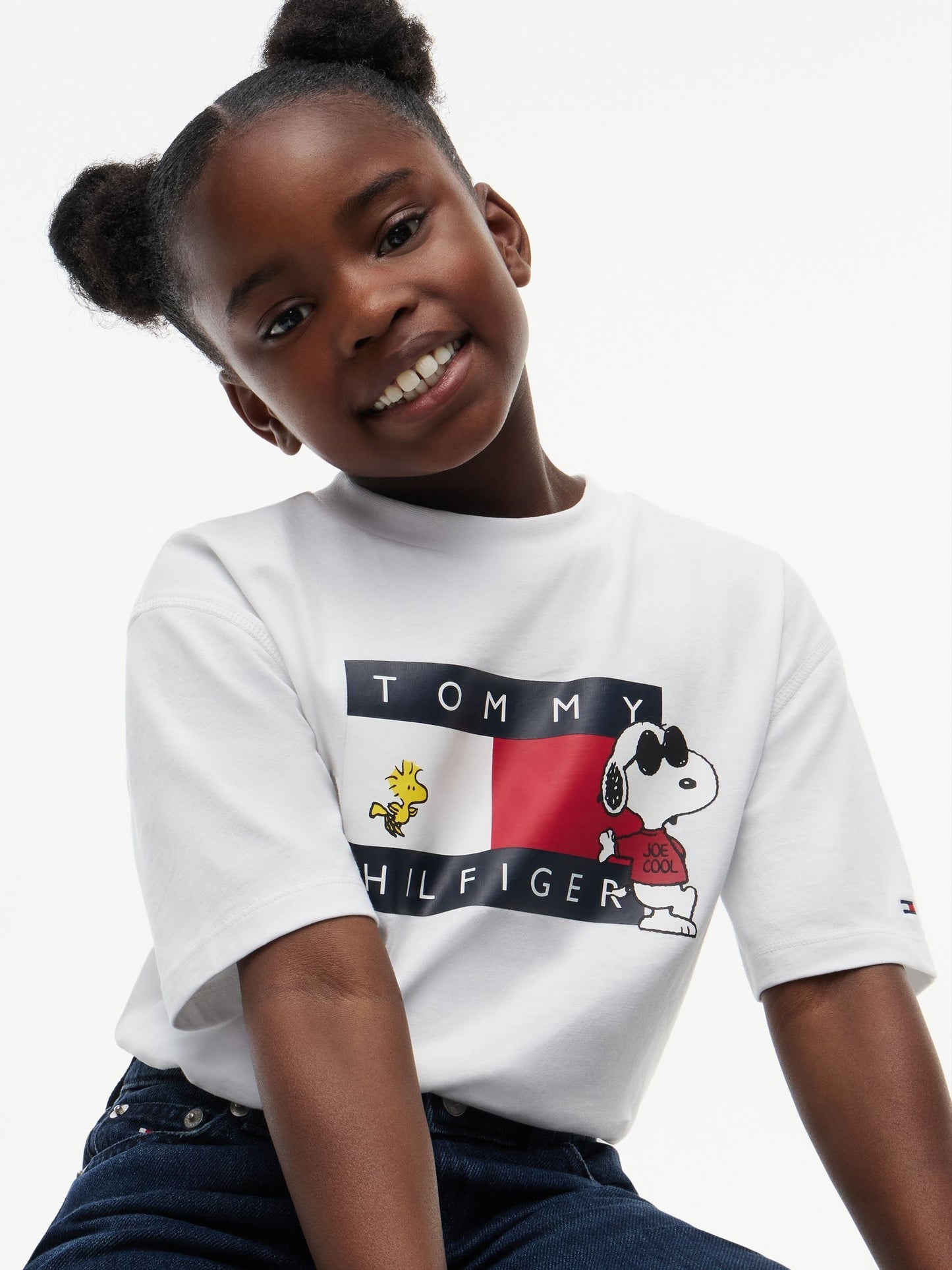 Dsiney Kidz - Tommy Hilfiger White Peanuts® Flag Graphic Jersey T-Shirt image 3