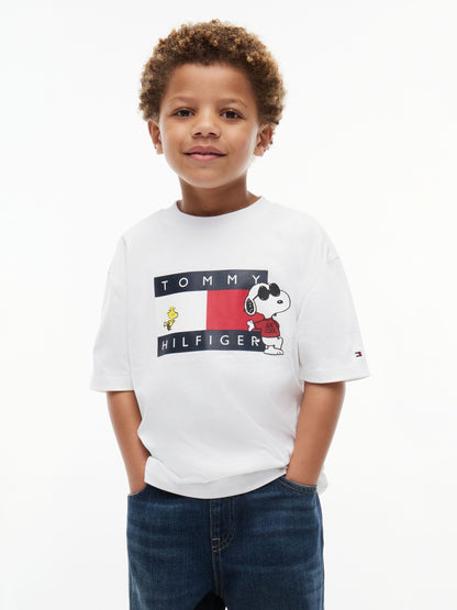 Dsiney Kidz - Tommy Hilfiger White Peanuts® Flag Graphic Jersey T-Shirt image 4
