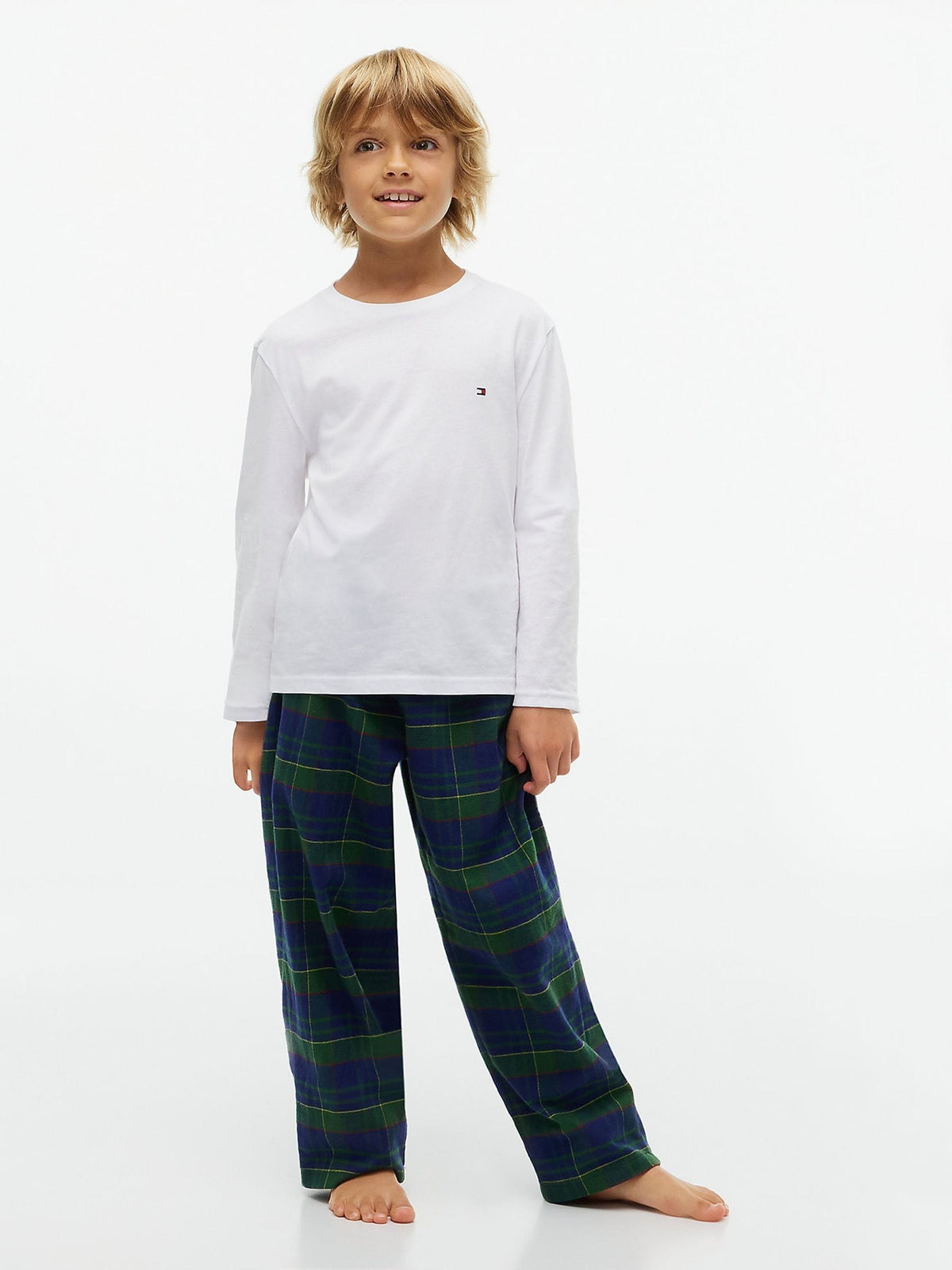 Dsiney Kidz - Tommy Hilfiger White Signature Jersey Long Sleeve Lounge T-Shirts 2-Pack image 3