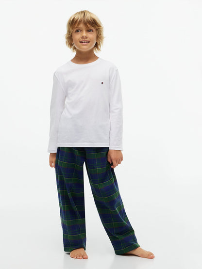 Dsiney Kidz - Tommy Hilfiger White Signature Jersey Long Sleeve Lounge T-Shirts 2-Pack image 3
