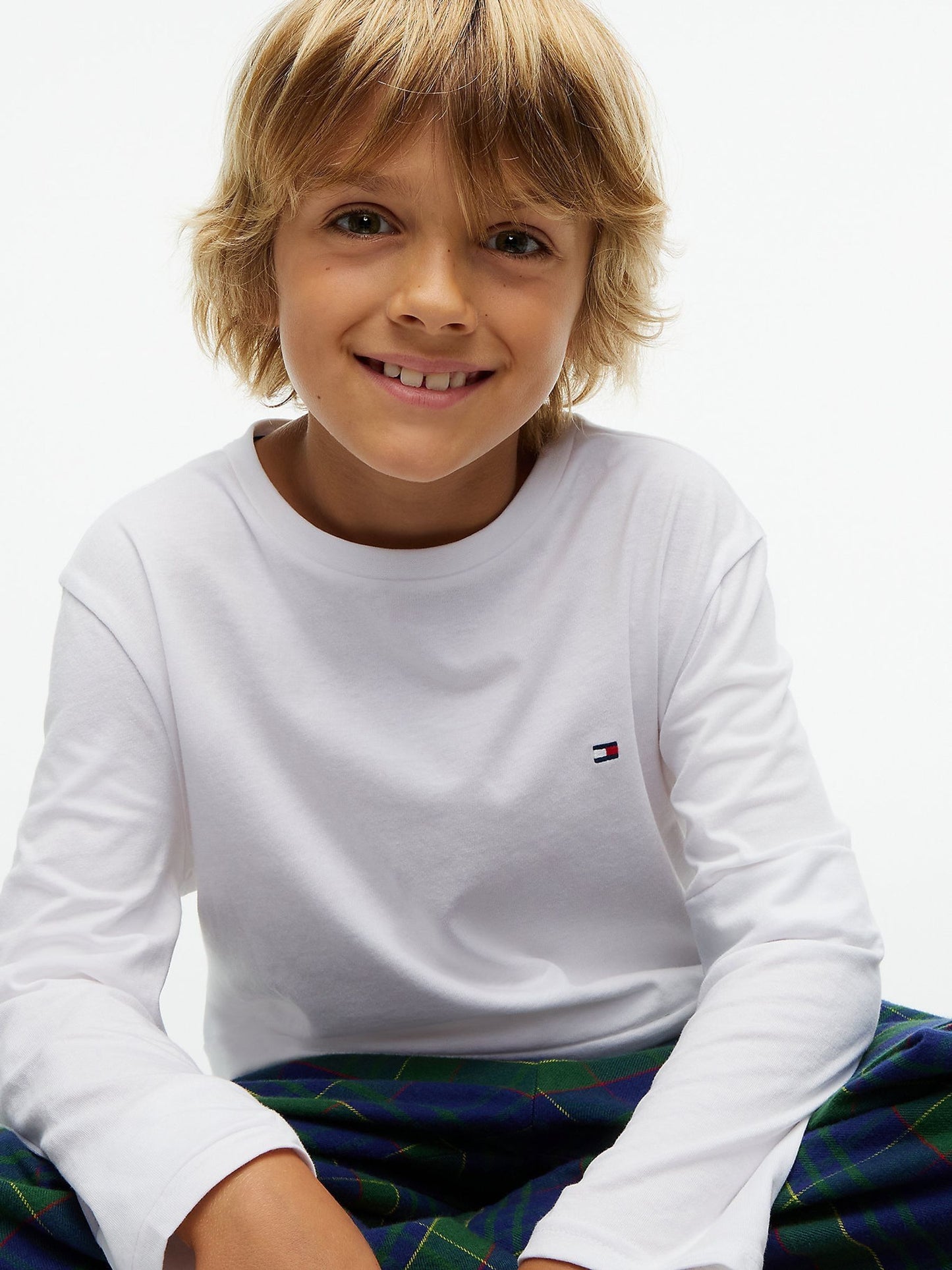 Dsiney Kidz - Tommy Hilfiger White Signature Jersey Long Sleeve Lounge T-Shirts 2-Pack image 4