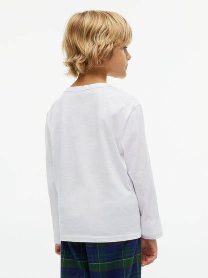Dsiney Kidz - Tommy Hilfiger White Signature Jersey Long Sleeve Lounge T-Shirts 2-Pack image 5