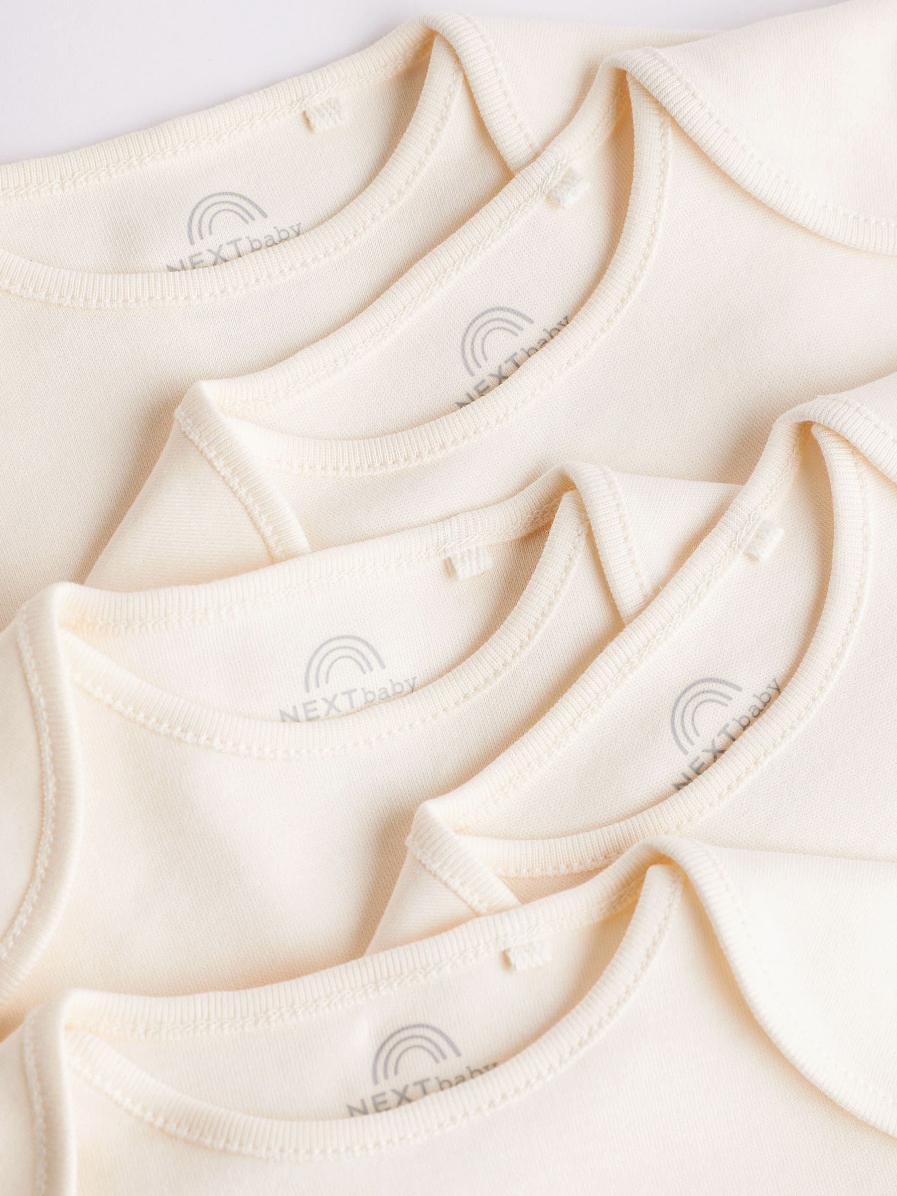 Cream Essential Baby Short Sleeve Bodysuits 5 Pack image 4