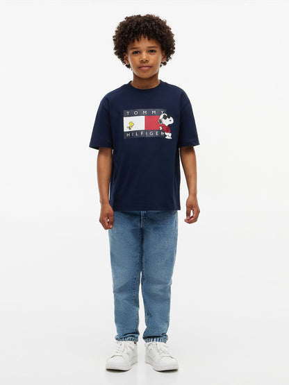 Dsiney Kidz - Tommy Hilfiger Blue Peanuts® Flag Graphic Jersey T-Shirt image 2