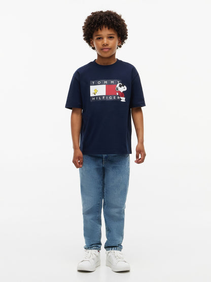 Dsiney Kidz - Tommy Hilfiger Blue Peanuts® Flag Graphic Jersey T-Shirt image 4