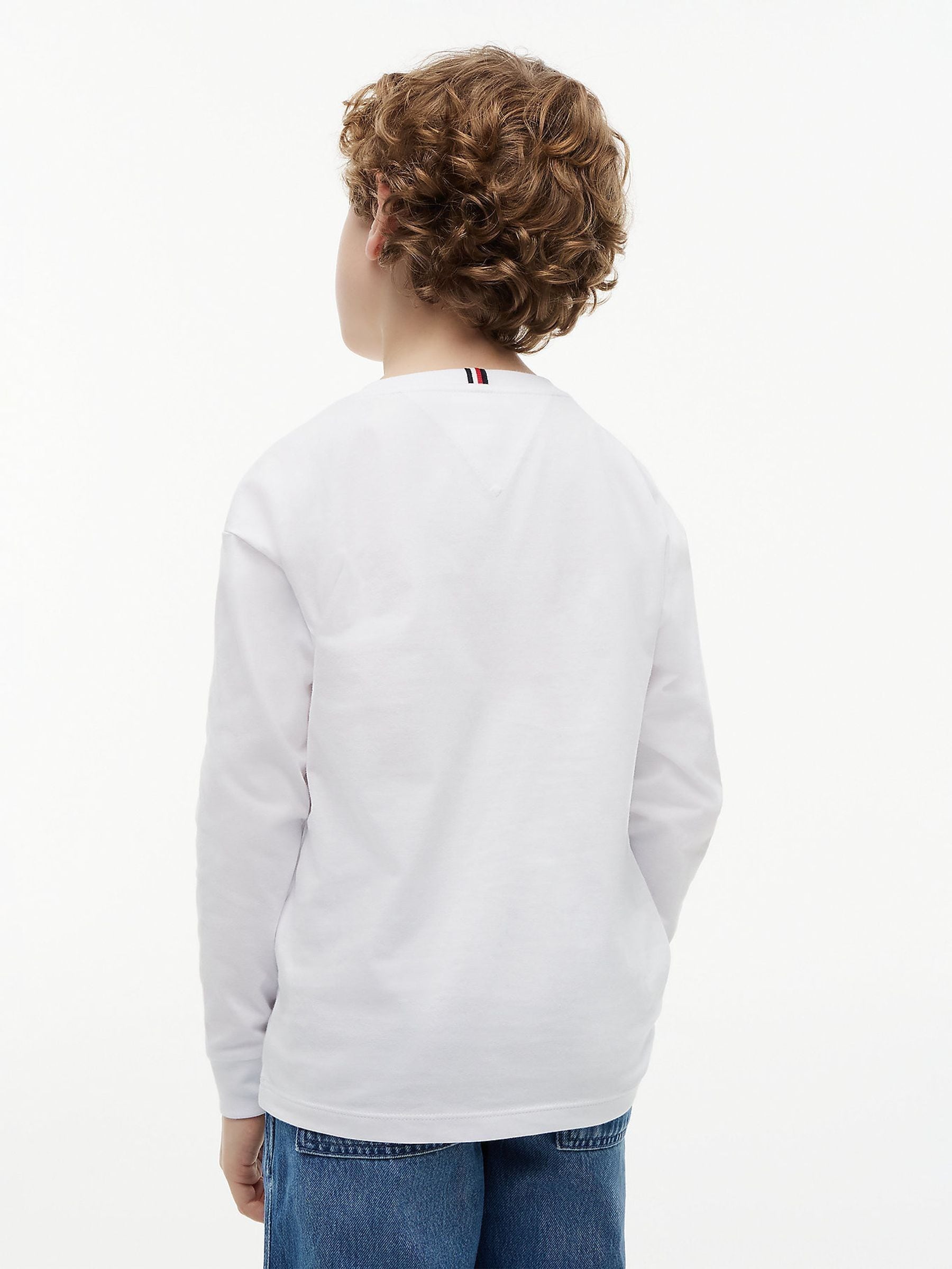 Dsiney Kidz - Tommy Hilfiger White Essential Flag Embroidery Long Sleeve T-Shirt image 3