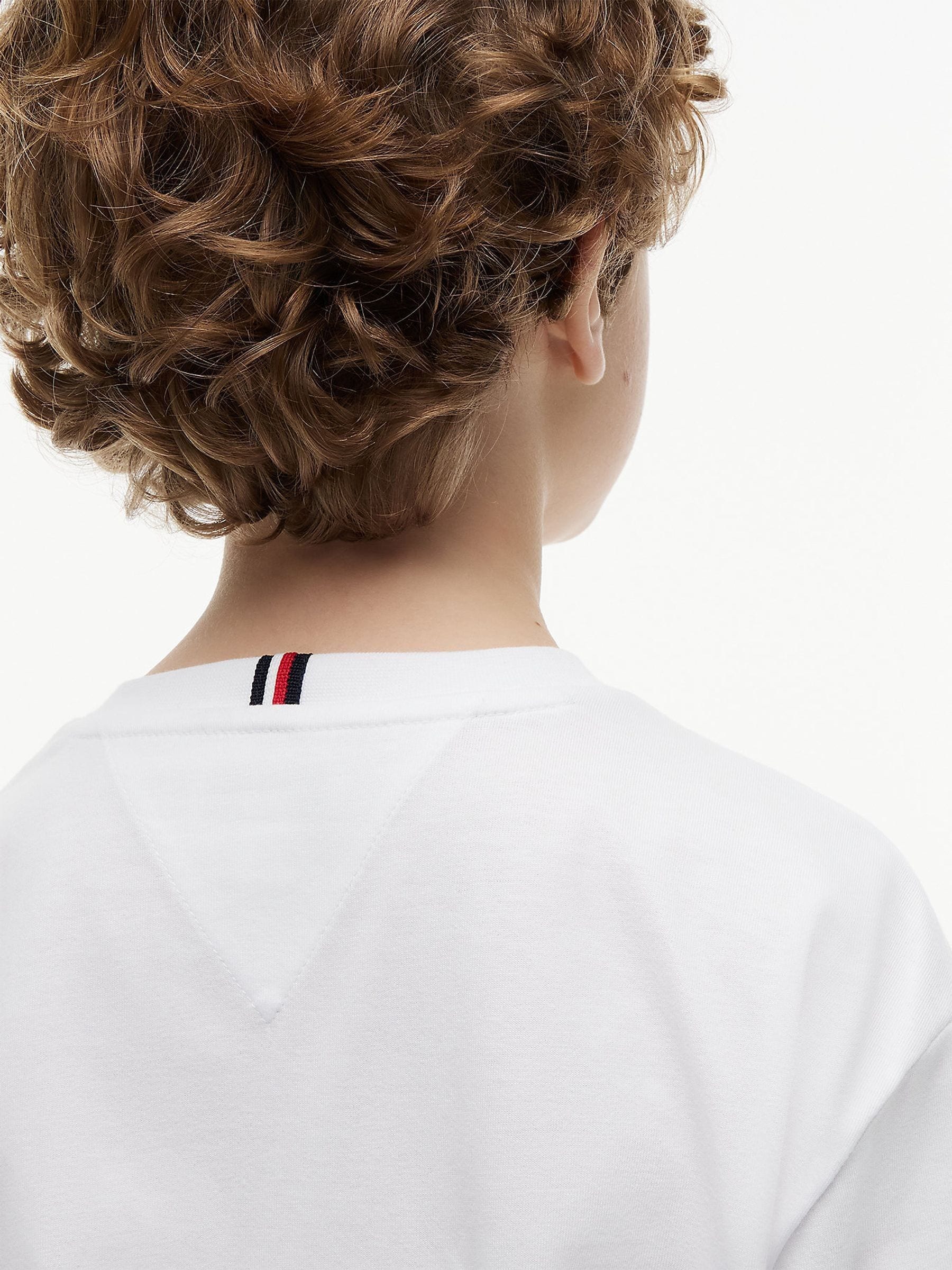 Dsiney Kidz - Tommy Hilfiger White Essential Flag Embroidery Long Sleeve T-Shirt image 4