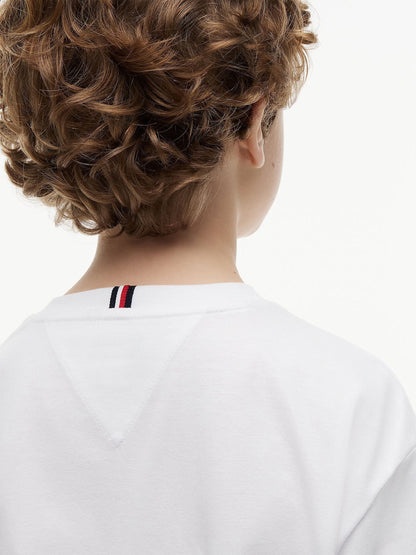 Dsiney Kidz - Tommy Hilfiger White Essential Flag Embroidery Long Sleeve T-Shirt image 4