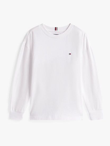 Dsiney Kidz - Tommy Hilfiger White Essential Flag Embroidery Long Sleeve T-Shirt image 5