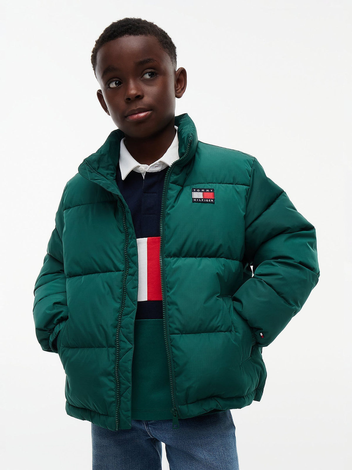 Dsiney Kidz - Tommy Hilfiger Green Essential Ripstop Relaxed Puffer Jacket image 1