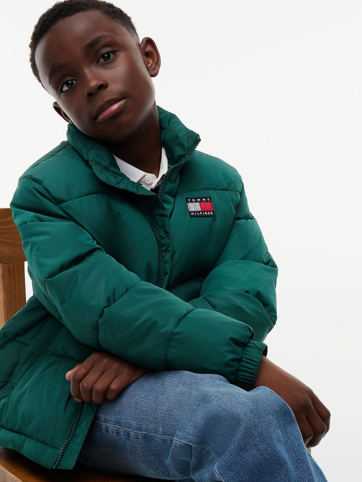 Dsiney Kidz - Tommy Hilfiger Green Essential Ripstop Relaxed Puffer Jacket image 3