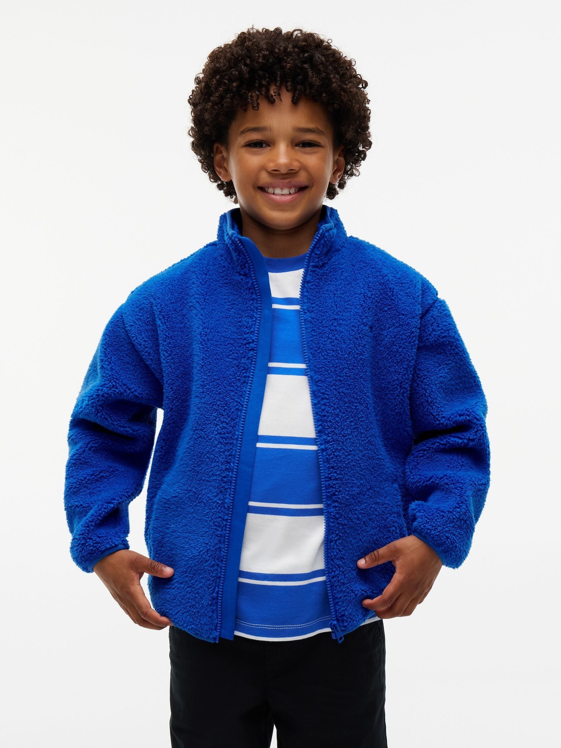 Dsiney Kidz - Tommy Hilfiger Vibrant Blue Back Flag Polar Fleece Zip-Thru Sweatshirt image 1
