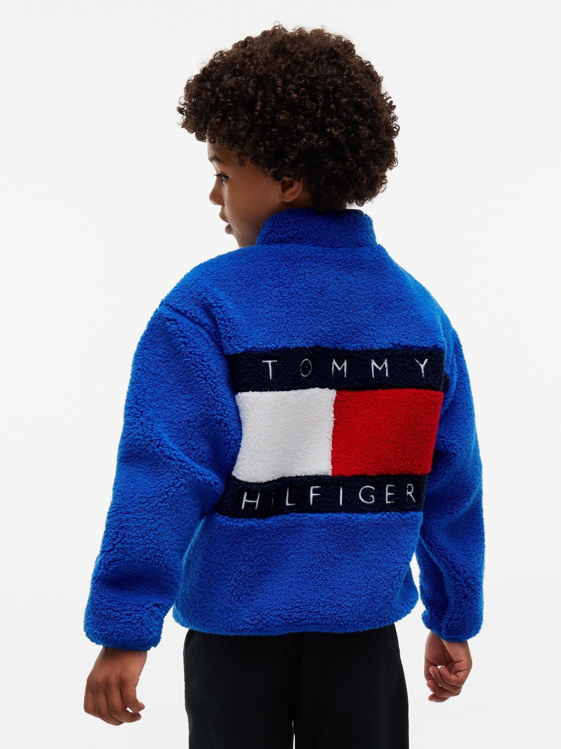 Dsiney Kidz - Tommy Hilfiger Vibrant Blue Back Flag Polar Fleece Zip-Thru Sweatshirt image 2