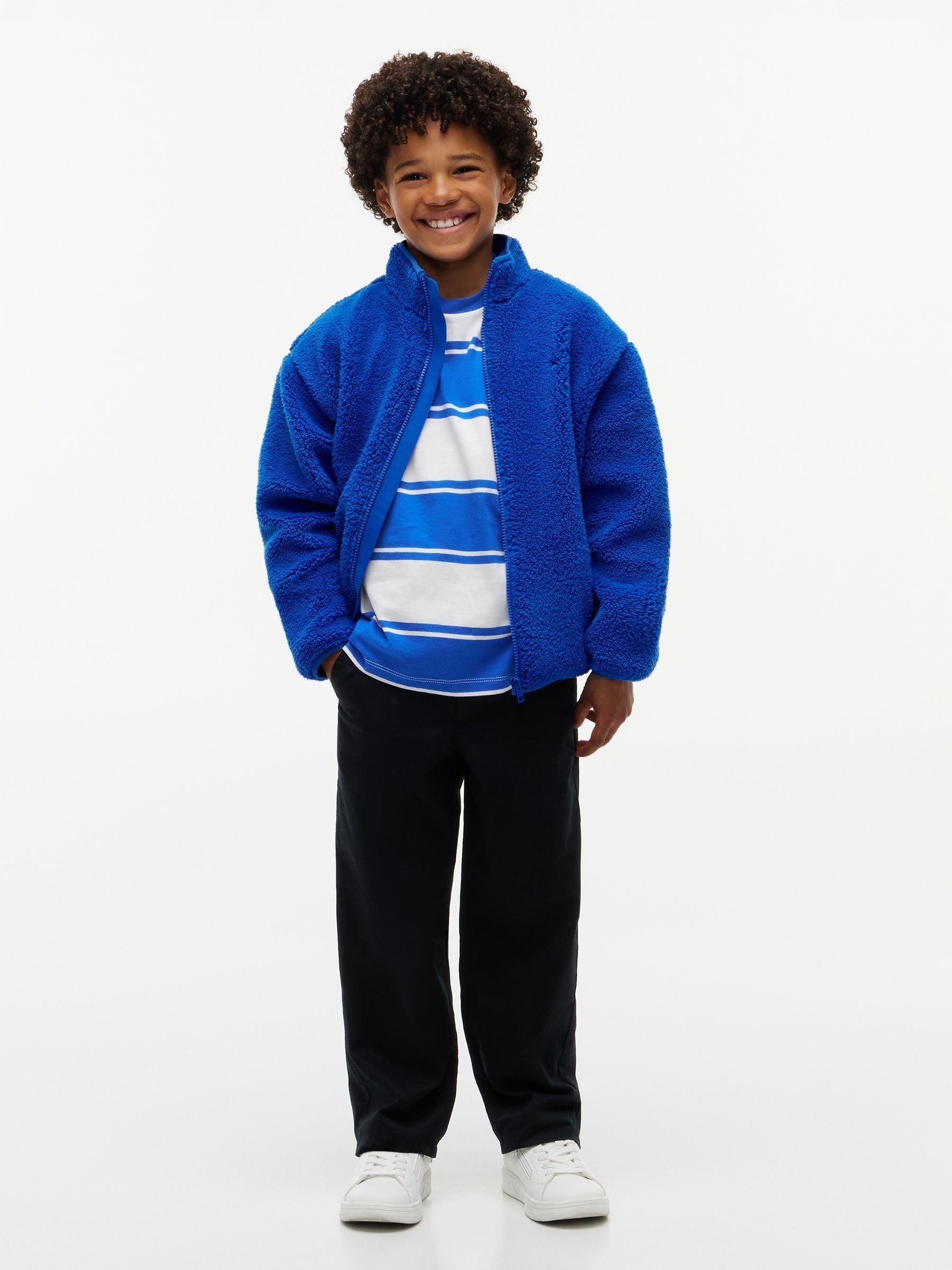 Dsiney Kidz - Tommy Hilfiger Vibrant Blue Back Flag Polar Fleece Zip-Thru Sweatshirt image 3
