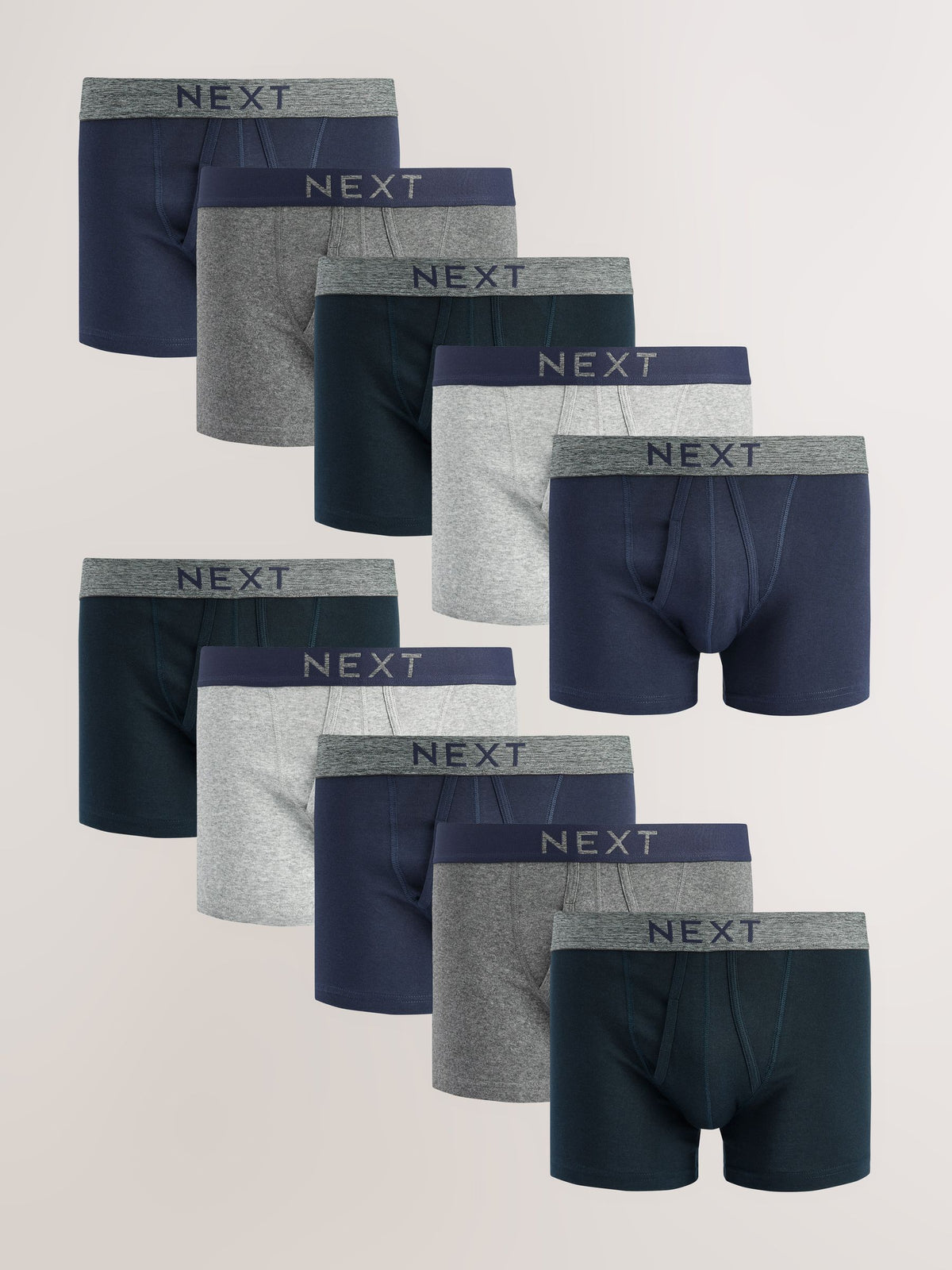 Dsiney Kidz - Grey/Navy 10 pack A-Front Pure 100% Cotton Boxers image 1